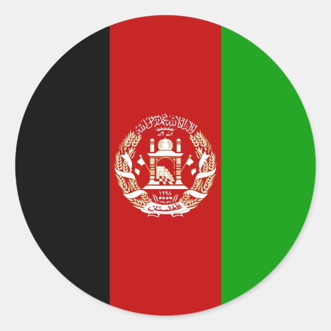 Afghanistan-Flagge Runder Aufkleber (Vorderseite)