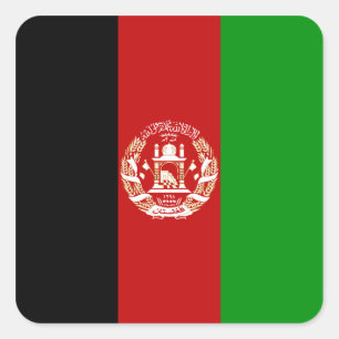 Afghanistan-Flaggen-Aufkleber Quadratischer Aufkleber