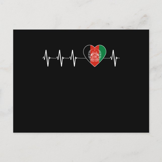 Afghanistan Heartbeat I Liebe Afghanistan Flag Her Postkarte (Vorderseite)