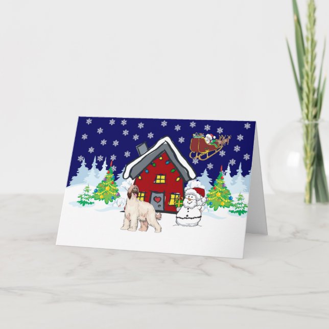 Afghanistan Hound Land Weihnachten (Vorderseite)