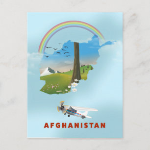 Afghanistan-Karte Landschaft Reiseplakat Postkarte