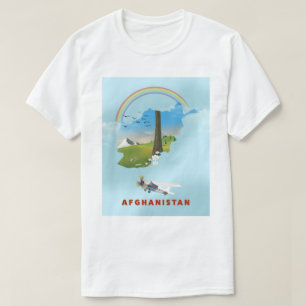 Afghanistan-Karte Landschaft Reiseplakat T-Shirt