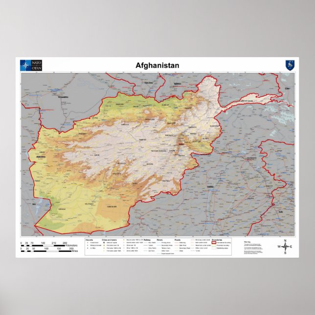 Afghanistan-Karte Poster (Vorne)