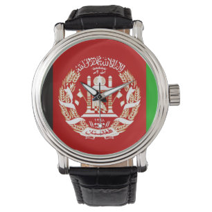 Afghanistan-Landesflaggesymbol lang Armbanduhr