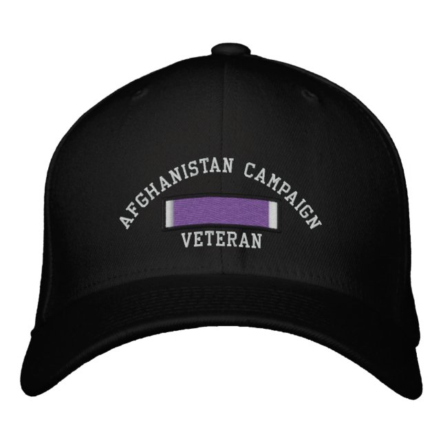 Afghanistan - Lila Herz Bestickte Baseballkappe (Vorderseite)