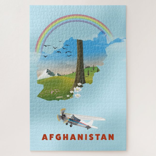 Afghanistan Map Landschaftsreisepaket (Vertikal)