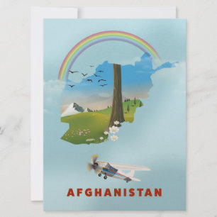 Afghanistan Map Landschaftsreisepaket Einladung
