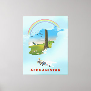 Afghanistan Map Landschaftsreisepaket Leinwanddruck