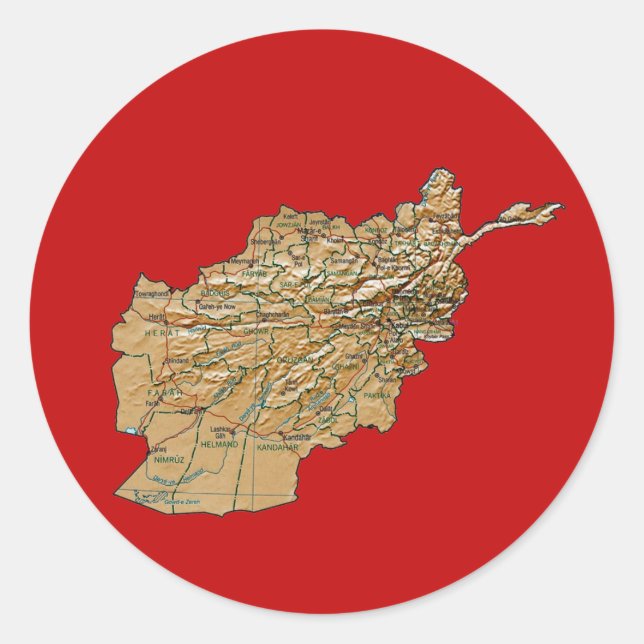 Afghanistan Map Sticker (Vorderseite)
