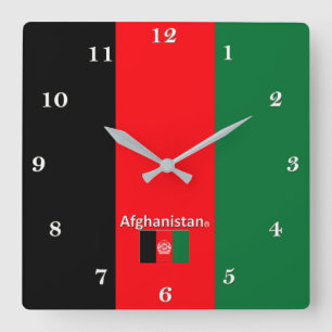 Afghanistan-Mauer-Uhr Quadratische Wanduhr