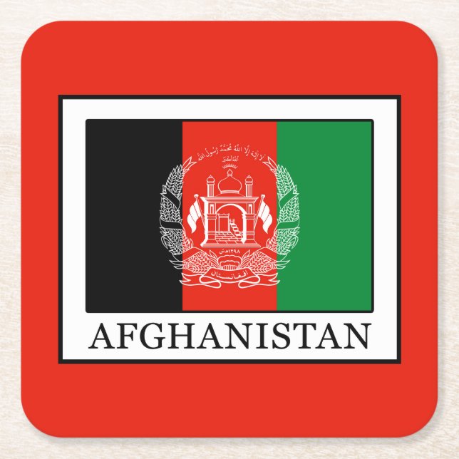 Afghanistan Rechteckiger Pappuntersetzer (Vorderseite)