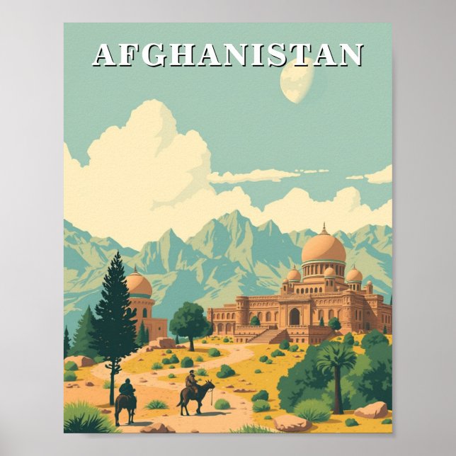 Afghanistan-Reise-Illustration Poster (Vorne)