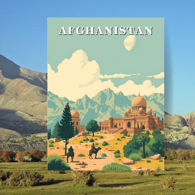 Afghanistan-Reise-Illustration Postkarte (Afghanistan )