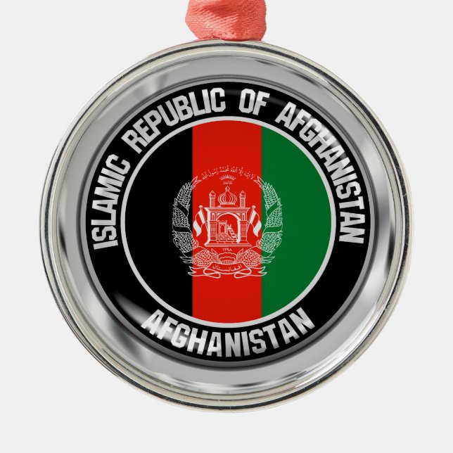 Afghanistan-Runde Ornament Aus Metall (Vorne)
