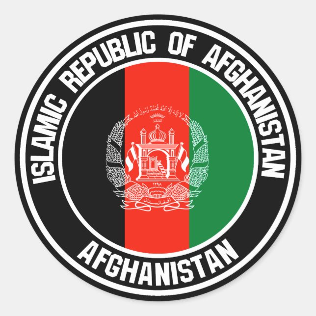 Afghanistan-Runde Runder Aufkleber (Vorderseite)