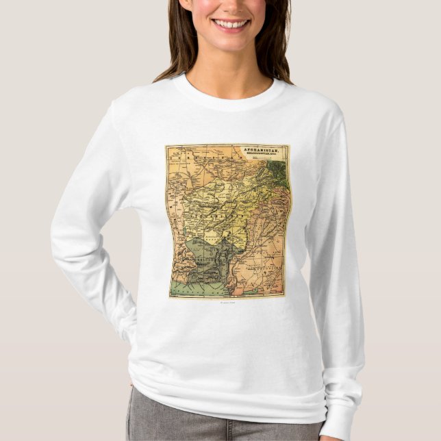 Afghanistan und umgebende Land-Karte T-Shirt (Vorderseite)