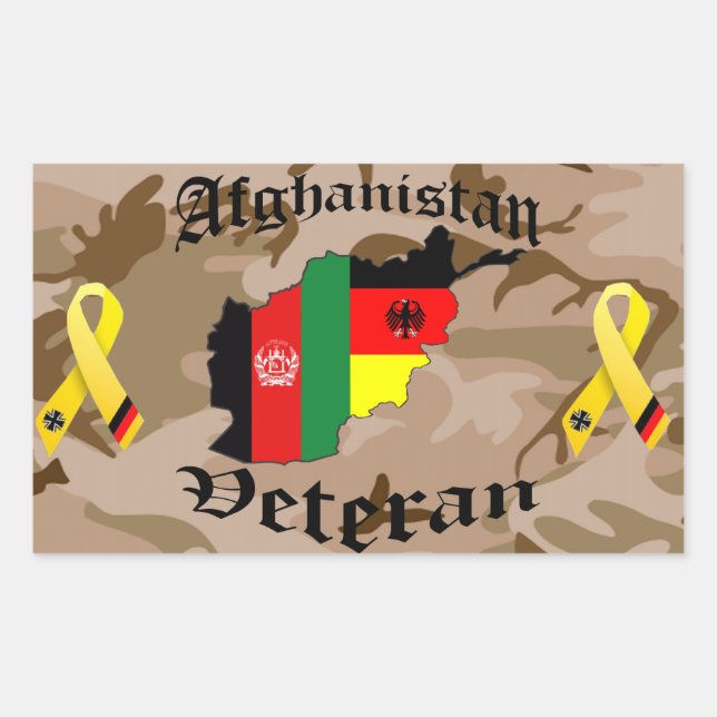 Afghanistan Veteran German Rechteckiger Aufkleber (Vorderseite)