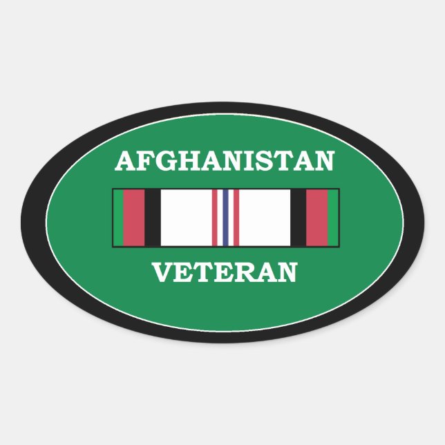Afghanistan Veteran Ovaler Aufkleber (Vorderseite)