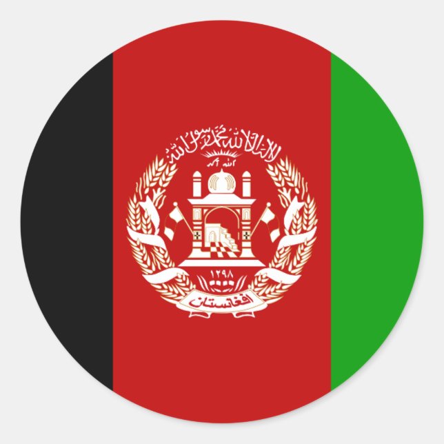 afghanistanische Flaggenaufkleber Runder Aufkleber (Vorderseite)