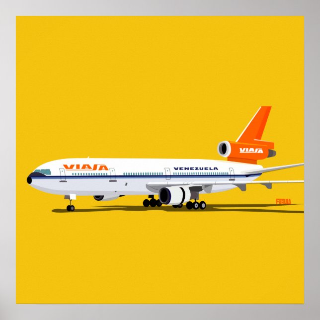 Afiche Avión Vintage - Viasa DC-10 -  Poster (Vorne)