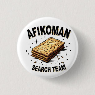 Afikoman-Suchteam Hanukkah Jüdische Lebensmittelli Button