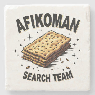 Afikoman-Suchteam Hanukkah Jüdische Lebensmittelli Steinuntersetzer