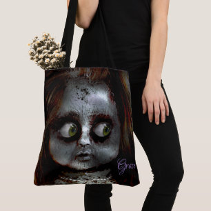 Afraid Doll Beängstigend Halloween Monogram Tasche