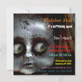 Afraid Doll Beängstigend Halloween Semi Gloss Einl Einladung