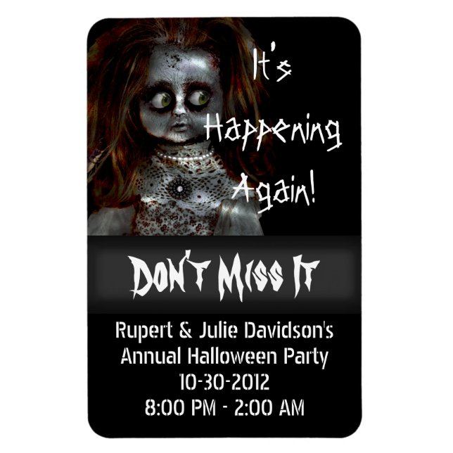 Afraid Doll Beängstigende Halloween-Erinnerung Magnet (Vertikal)