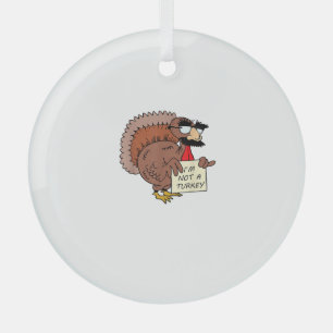 Afraid Turkey verkleidet Joke Spaß Funny Thanksgiv Ornament Aus Glas