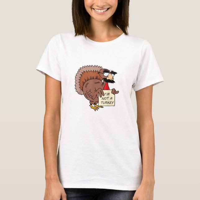 Afraid Turkey verkleidet Joke Spaß Funny Thanksgiv T-Shirt (Vorderseite)
