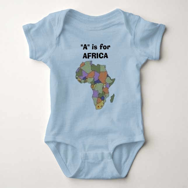 AFRICA2, "A" ist für AFRIKA Baby Strampler (Vorderseite)
