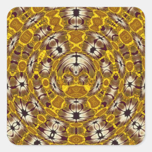 Africa Abstrakt Art Pattern Quadratischer Aufkleber