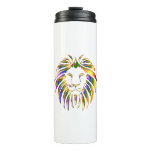 Africa Animal Art Big Cat Lion Chromatic farbig Thermosbecher