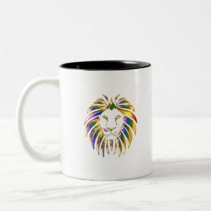 Africa Animal Art Big Cat Lion Chromatic farbig Zweifarbige Tasse