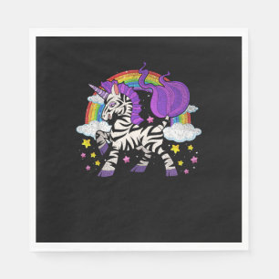 Africa Animal Rainbow Zebracorn Niedlich Zebra Fan Serviette