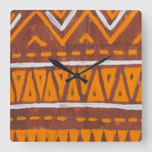 Africa art quadratische wanduhr