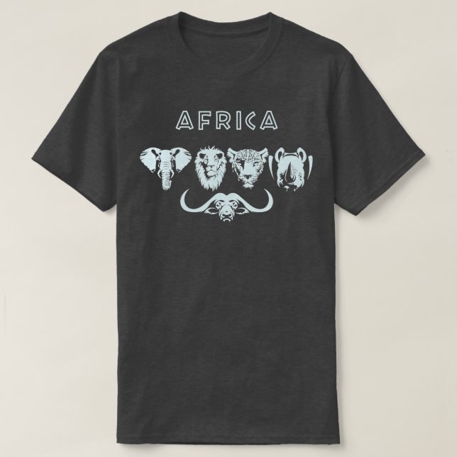Africa Big 5 Wildlife Safari Jagd T-Shirt (Design vorne)