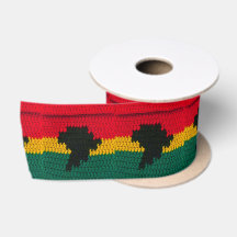 Africa Black Red Gold Green Artisan Crochet Print