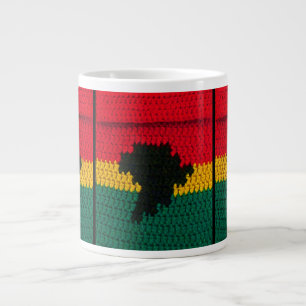 Africa Black Red Gold Green Bright Crochet Print Jumbo-Tasse