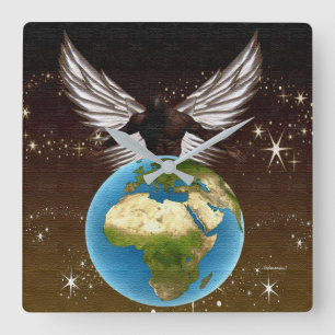 Africa Blessings Quadratische Wanduhr