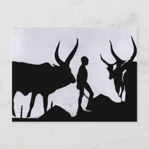 Africa Boy Silhouette Postkarte