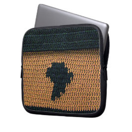 Africa Brown Artisan Crochet Print Electronics Bag Laptopschutzhülle