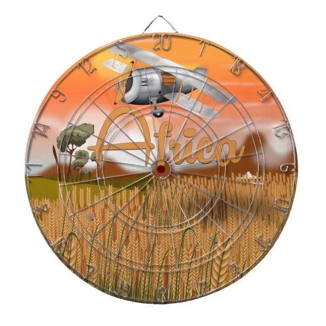 Africa Crop Field Travel Poster Dartscheibe (vorne)