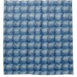 Africa Denim Indigo Mudcloth Muster 1 Duschvorhang