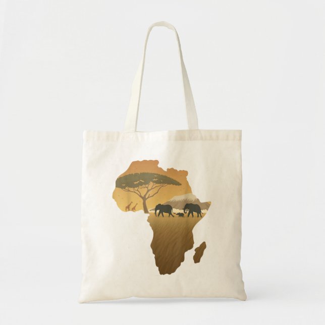 Africa Elephant Map Vater South Animal Big Five Sa Tragetasche (Vorne)