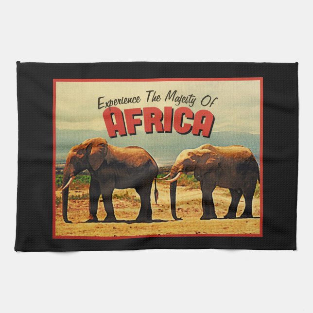 Africa Elephants Vintage Travel Handtuch (Horizontal)