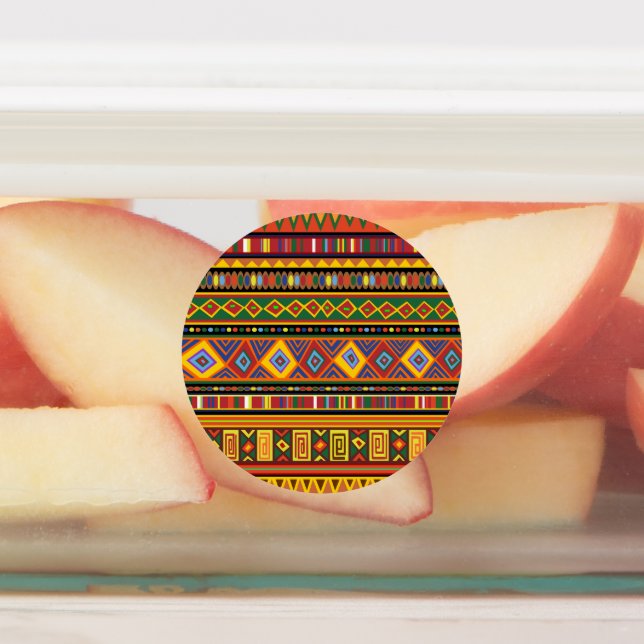 Africa Ethnic Art Pattern  Etiketten (Befestigt)