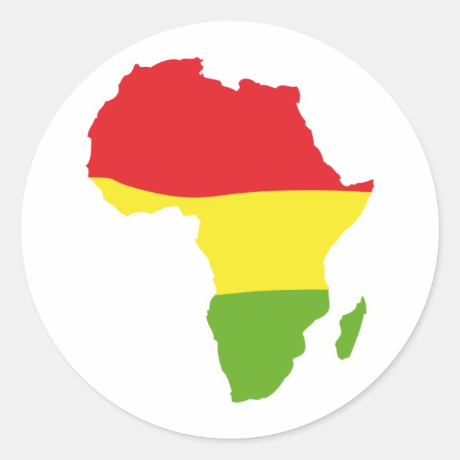 Africa-Form-Flagge Runder Aufkleber (Vorderseite)