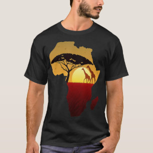 Africa Giraffe Map Vater South Animals Big Five Sa T-Shirt